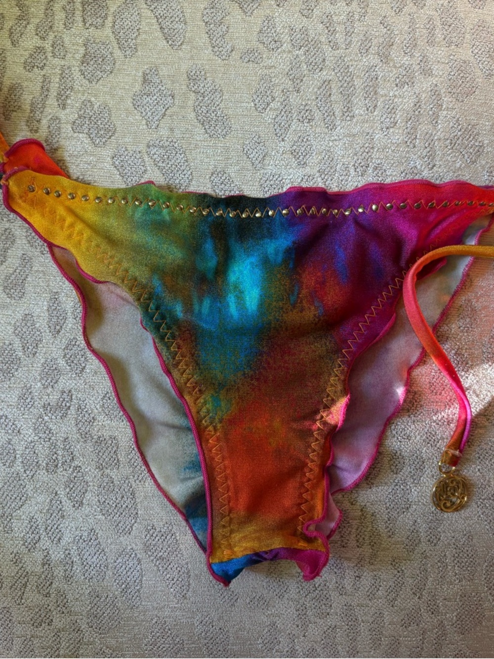 Rare 2012 Runway~LULI FAMA~ Bikini Neon Jewel Tie Dye NWT - Picture 12 of 16